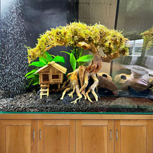 Bonsai driftwood with fish house aquarium fish tank decorations
