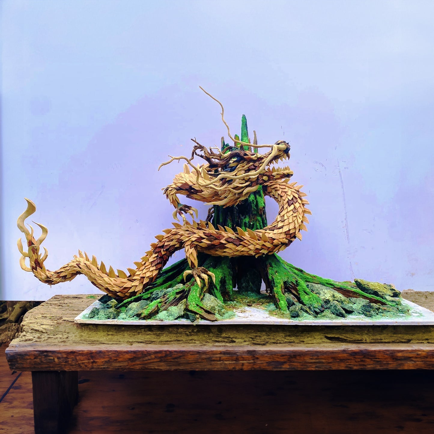 Driftwood aquarium dragon statue sculptures aquascape large driftwood stump art