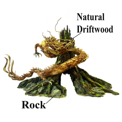 Driftwood aquarium dragon statue sculptures aquascape large driftwood stump art