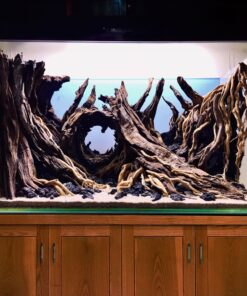 Aquascape driftwood aquarium round cave hideout decoration for fish tank