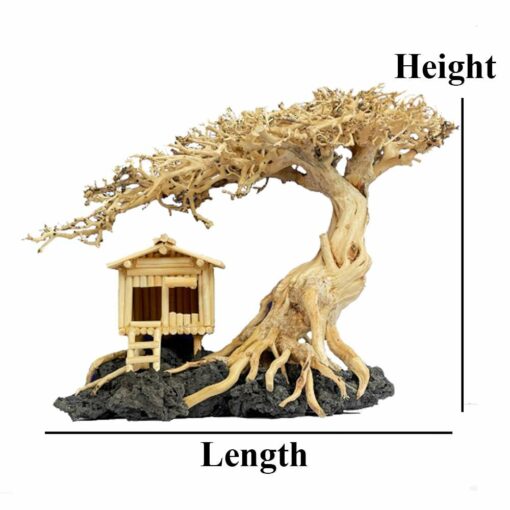 Bonsai driftwood with fish house aquarium fish tank decorations