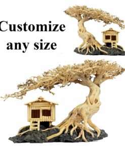 Bonsai driftwood with fish house aquarium fish tank decorations