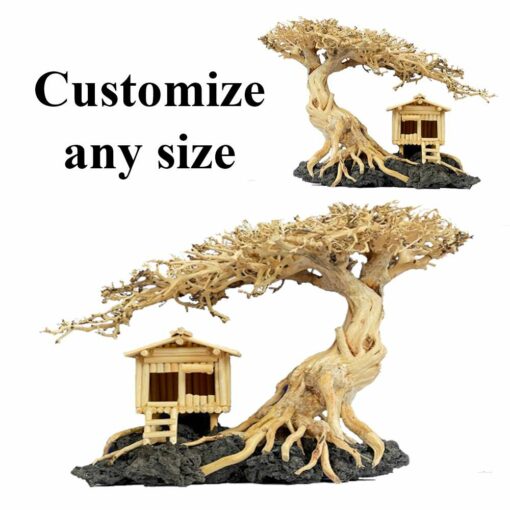 Bonsai driftwood with fish house aquarium fish tank decorations