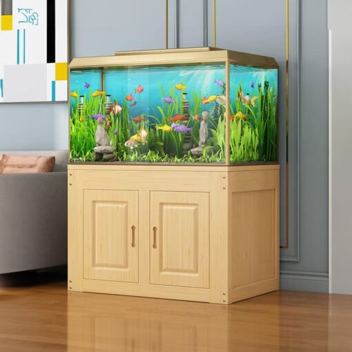 Aquarium stand solid wood cabinet wooden fish tank stand accessories decor