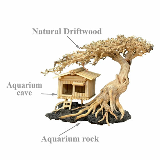 Bonsai driftwood with fish house aquarium fish tank decorations