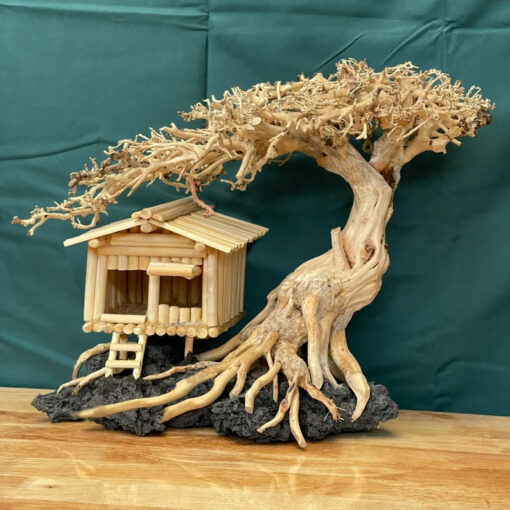 Bonsai driftwood with fish house aquarium fish tank decorations